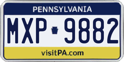PA license plate MXP9882