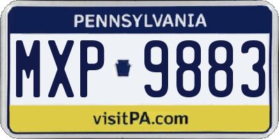 PA license plate MXP9883