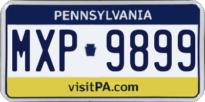PA license plate MXP9899