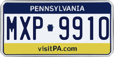 PA license plate MXP9910