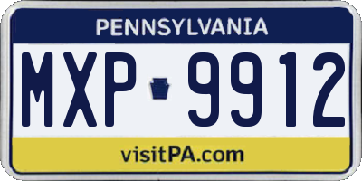 PA license plate MXP9912