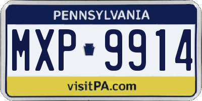 PA license plate MXP9914