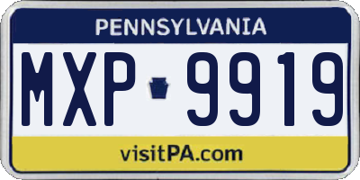 PA license plate MXP9919