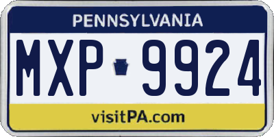 PA license plate MXP9924