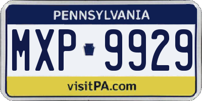 PA license plate MXP9929