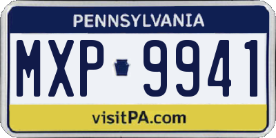 PA license plate MXP9941
