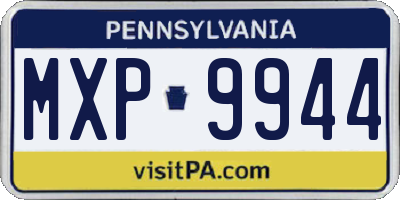 PA license plate MXP9944