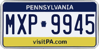 PA license plate MXP9945
