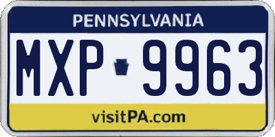 PA license plate MXP9963
