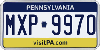 PA license plate MXP9970