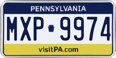 PA license plate MXP9974