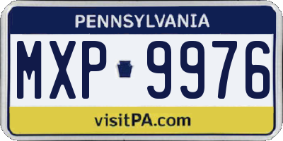 PA license plate MXP9976