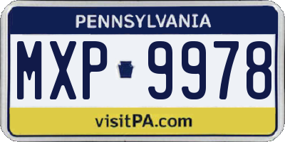 PA license plate MXP9978