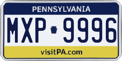 PA license plate MXP9996