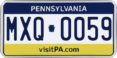 PA license plate MXQ0059