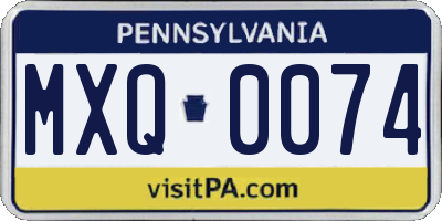 PA license plate MXQ0074