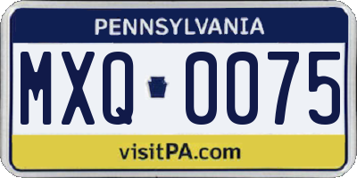 PA license plate MXQ0075