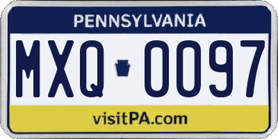 PA license plate MXQ0097