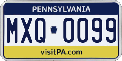 PA license plate MXQ0099