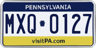 PA license plate MXQ0127