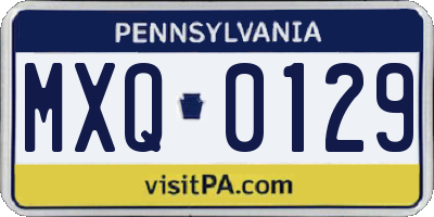 PA license plate MXQ0129