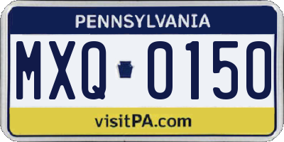 PA license plate MXQ0150