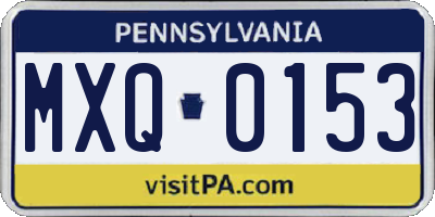 PA license plate MXQ0153