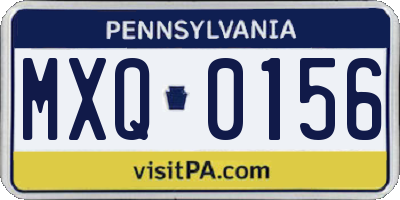 PA license plate MXQ0156