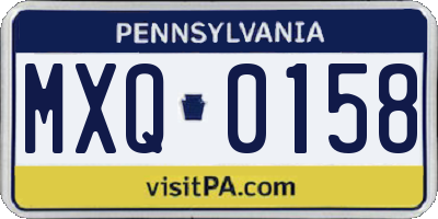 PA license plate MXQ0158