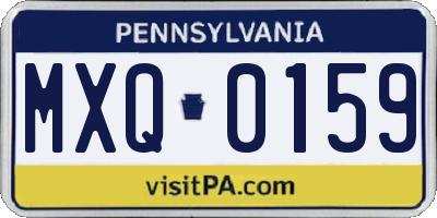 PA license plate MXQ0159
