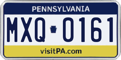 PA license plate MXQ0161