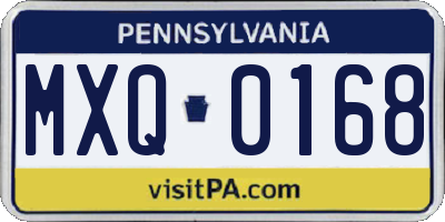 PA license plate MXQ0168