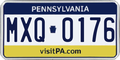 PA license plate MXQ0176