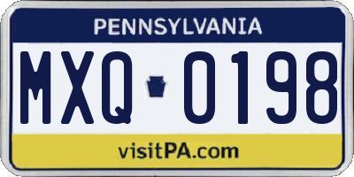 PA license plate MXQ0198