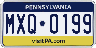 PA license plate MXQ0199