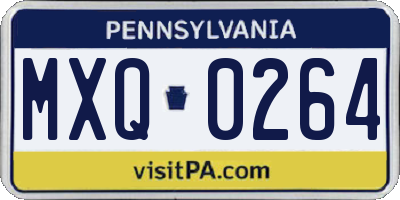 PA license plate MXQ0264