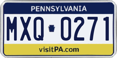 PA license plate MXQ0271