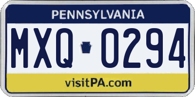 PA license plate MXQ0294