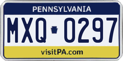 PA license plate MXQ0297