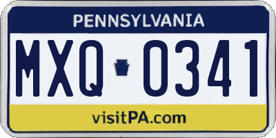PA license plate MXQ0341