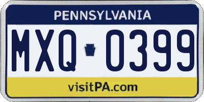 PA license plate MXQ0399