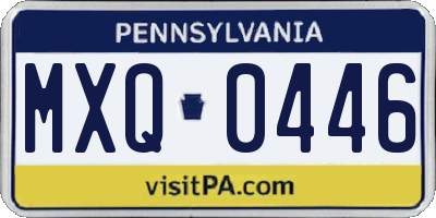 PA license plate MXQ0446
