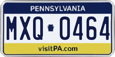 PA license plate MXQ0464