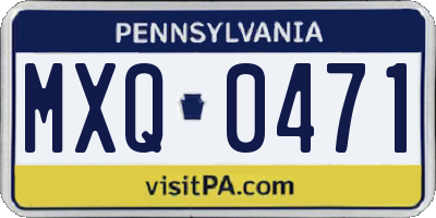 PA license plate MXQ0471