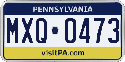 PA license plate MXQ0473