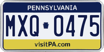 PA license plate MXQ0475