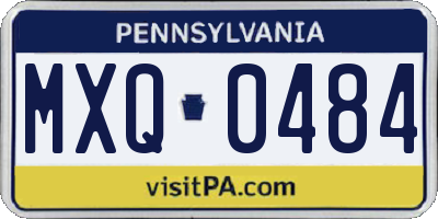 PA license plate MXQ0484