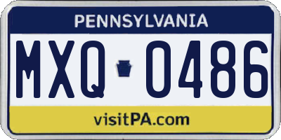 PA license plate MXQ0486