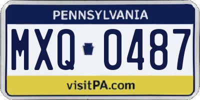 PA license plate MXQ0487