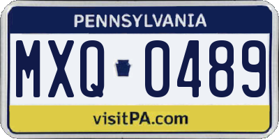 PA license plate MXQ0489